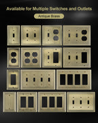 TREEWELL 6-Pack Duplex Outlet Cover Plate, Antique Brass Metal Wall Plates for Electrical Outlets, 1 Gang Receptacle Cover, Pearls Decorative Switch Plates and Outlet Covers