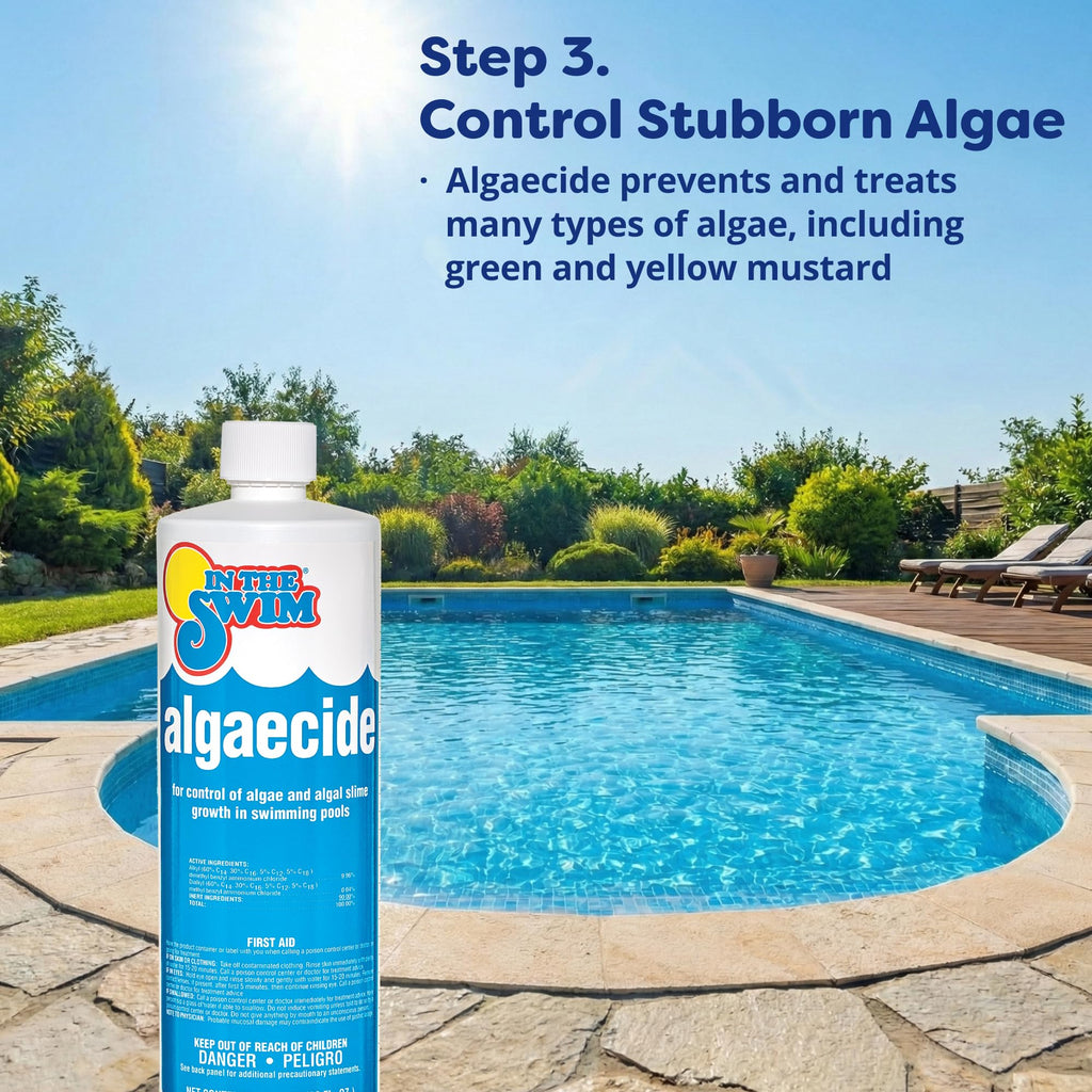 In The Swim Saltwater Pool Opening Chemical Kit - Start-Up Treatment for Salt Pools Up to 15,000 Gallons - Shock, Algaecide, Clarifier, Stain Preventer & Oil Absorber
