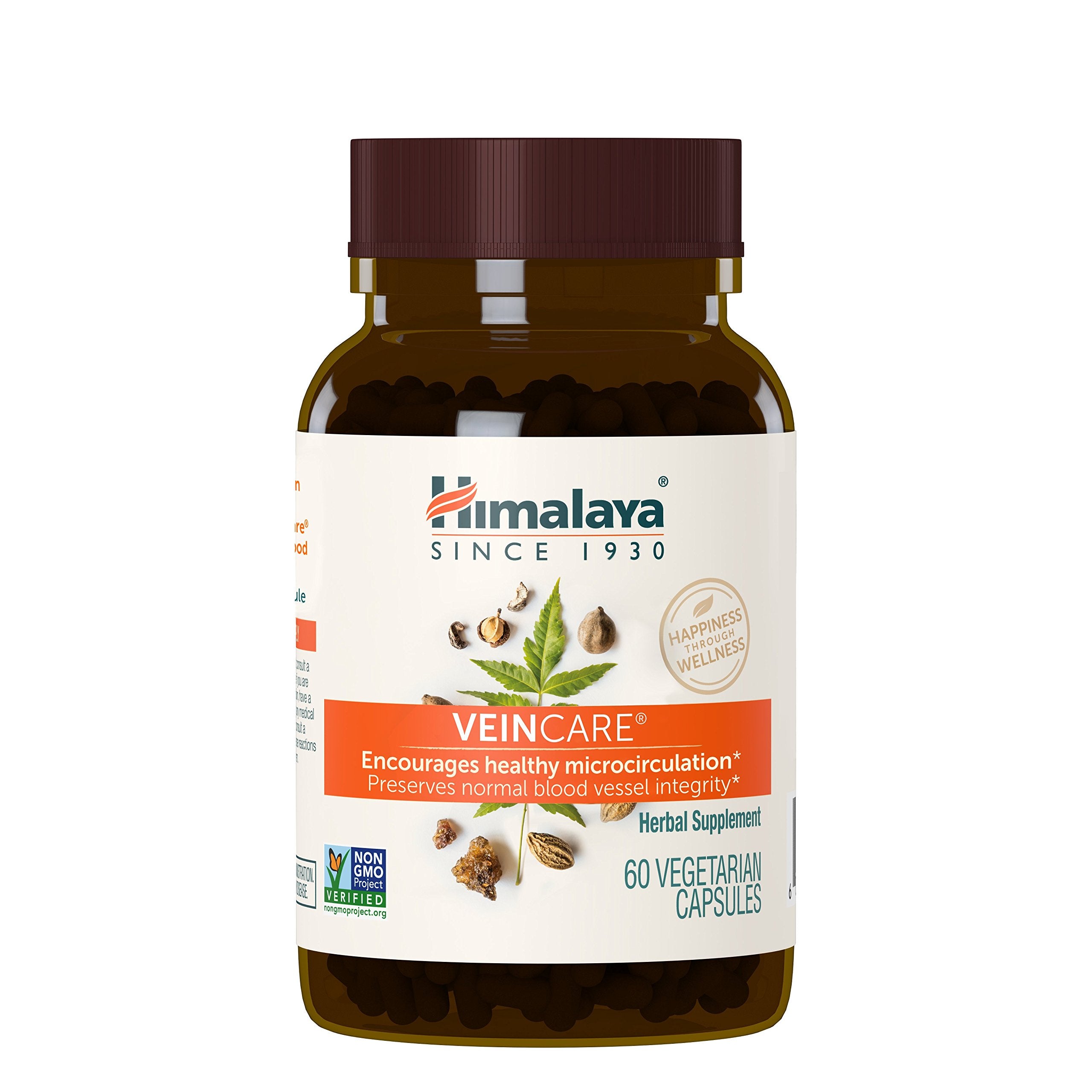 Himalaya VeinCare - Herbal Vein Support Supplements for Circulation and Rectal Comfort - Vegan, Non-GMO, Gluten Free, 300 mg, 60 Capsules