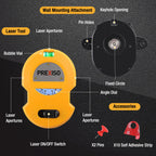 PREXISO Multi Surface Laser Level LED Light Vial, 30Ft Horizontal & Vertical Line Laser with Wall Mount Base, 2 Pins, 10 Sticker, 2 AA Batteries for Hanging Frames & Picture, Construction Gift for Dad