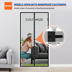MAGZO Customized Magnetic Screen Door, Sturdy Magnets Double Mesh Door Screen Curtain with Full Frame Hook & Loop for French Entrance