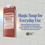 Dr. Bronner's Magic Soap-Pure-Castile Liquid Refill (Eucalyptus, 32 ounce, 2-Pack) - Regenerative Organic Certified Oils, For Body, Hair, Laundry, Pets & Dishes, Concentrated, Vegan, Non-GMO