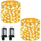 2 Pack Fairy Lights Plug in 99FT 300 LED Christmas String lights Warm White