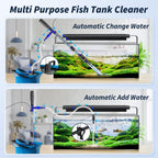 Fish Tank Cleaner - Aquarium Gravel Cleaner, 530GPH/32W Electric Fish Tank Cleaning Tools, Adjustable Water Flow Aquarium Cleaner Kit, Turtle Tank Gravel Cleaner Vacuum for Wash Sand, Water Changing