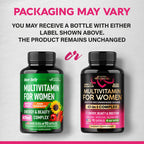 Multivitamin for Women - B-Complex | Whole Foods | Hair Growth Support | Digestion & Metabolism | Iron - 47in1 Womens Multivitamin - Bioavailable & Gentle on Stomach - Made in USA - 90 Capsules