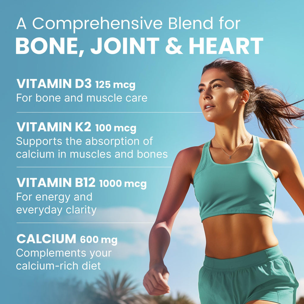 4-in-1 Calcium Supplements for Women & Men - Calcium Citrate with D3 K2 Vitamin 5000 IU - Calcium 600mg with Vitamin D3 K2 - Everyday Vitality Supplement - Vegan-Friendly, Gluten-Free (480 Capsules)