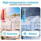6 Pcs Polycarbonate Greenhouse Panels,4' x 2' x 0.16'' Twin-Wall Plastic roof Panels,Waterproof UV Protected Clear Corrugated Polycarbonate Sheet for All Weather Outdoor Garden Greenhouse Replacement