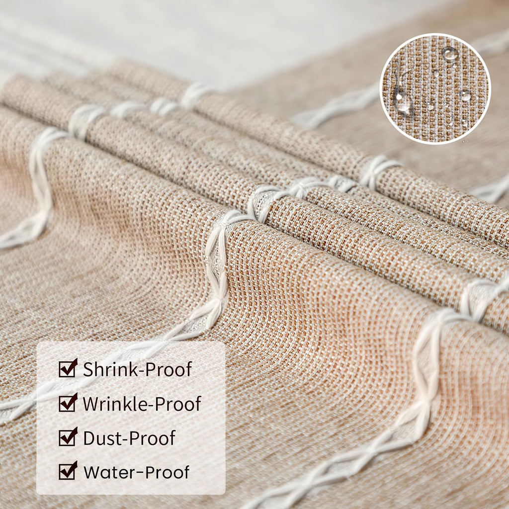 Deep Dream Tablecloths, Waterproof Table Cloth, Linens Wrinkle Free Anti-Fading, Rustic Table Cover Decoration for Kitchen Dinning Party Christmas (Square,55''x55'',4 Seats, Light Coffee)