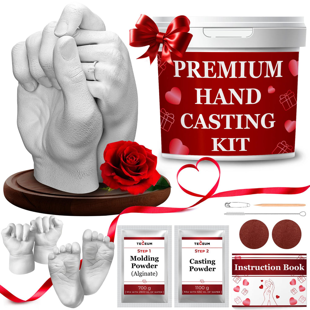 TECEUM Hand Casting Kit – Unique Gift for Couples, Family, Babies & Adults