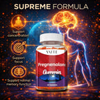 Pregnenolone Memory Supplement for Brain, Hormone Balance for Women and Men, Glycine Supplements, Happy Hormones, Non-GMO, Gluten Free, Cognitive, 60 Vegetarian Seniors and Adult Vitamin Gummies