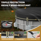 ZhenXingCheng 10 FT Round Pool Covers for Above Ground Pools, 500D Pool Solar Cover with Fast Tightening Ratchet, Stock Pool Tank Cover Ideal for Waterproof Dustproof Windproof