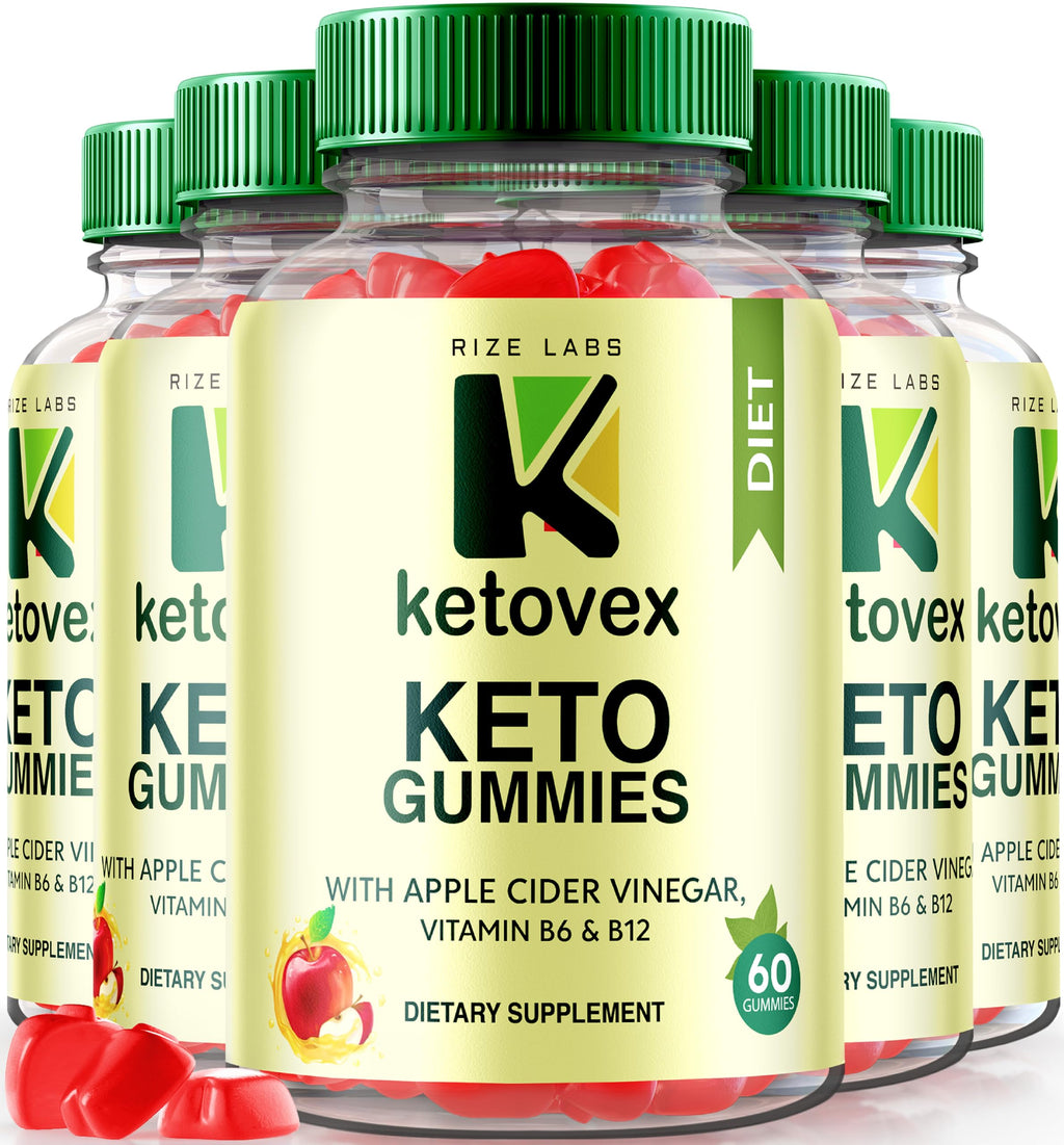 rize labs Ketovex Keto Gummies for Weight Loss, Advanced Formula Apple Gummy Gomitas Ketosis Carb Support - Pack of 5(300 Gummies)