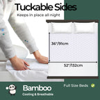 Hygge Sheets®️ Organic Washable Incontinence Bed Pads with Tucks - 100% Waterproof Reusable Mattress Protector Underpads - Rayon derived from Bamboo - Full Size Bed