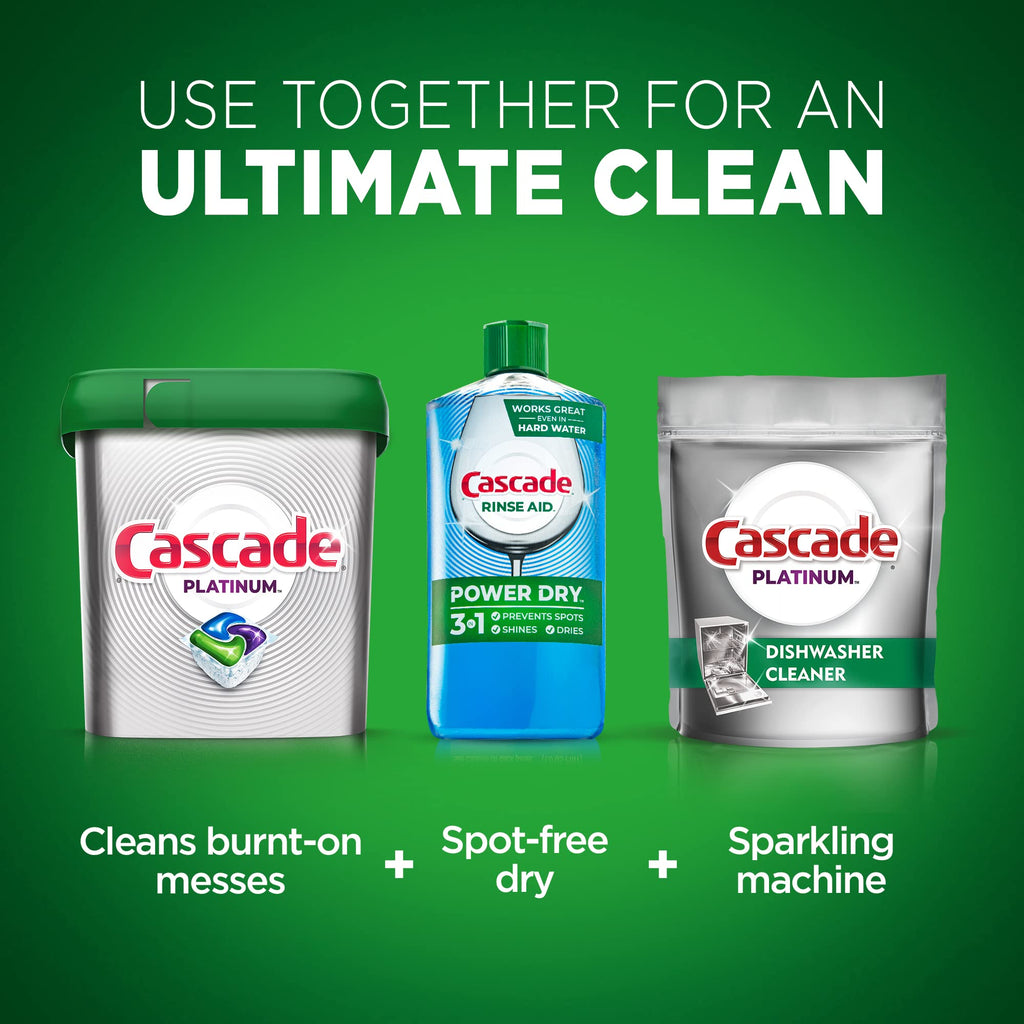 Cascade Platinum Dishwasher Cleaner, 6 count