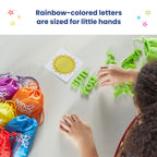 hand2mind Rainbow Lowercase Magnetic Letters, Plastic Magnetic Letters for Classroom, Alphabet Letters for Kids, Letter Recognition for Kindergarten, Word Building Letter Magnets for Kids (Set of 6)