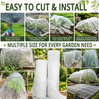 10Ft x 50Ft Garden Netting, Fine Mesh Insect Netting for Plant Protection