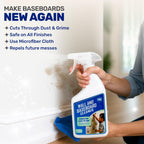 AuraClean Wall & Baseboard Cleaner - Safe for Painted Walls & Trim | Eco-Friendly, No-Rinse, Kid & Pet-Safe | Anti-Resoil, Streak-Free Finish | Made in the USA | 32 oz Spray (1 Quart)