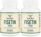 Fisetin Supplement - 100mg of Bioactive Flavnonols, 60 Count (Bioflavonoid Polyphenols Supplement Similar to Apigenin, Luteolin, and Quercetin) Aging Support Senolytic by Double Wood (Pack of 2)