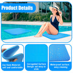 Verdanzia 4PCS Pool Seats for Edge of Pool, 17x13 Inch Eva Foam Pool Cushions for Side of Pool, Anti Slip Poolside Seating Mat, Multifunction Poolside Accessories for Summer Outdoor Beach (4, Blue)