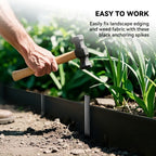 WORTH 26Pcs 8 in. Metal Landscape Edging Stakes, Silver Steel Garden Spikes