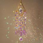 21.5'' Crystal Prisms Suncatcher for Window Hanging,Purple