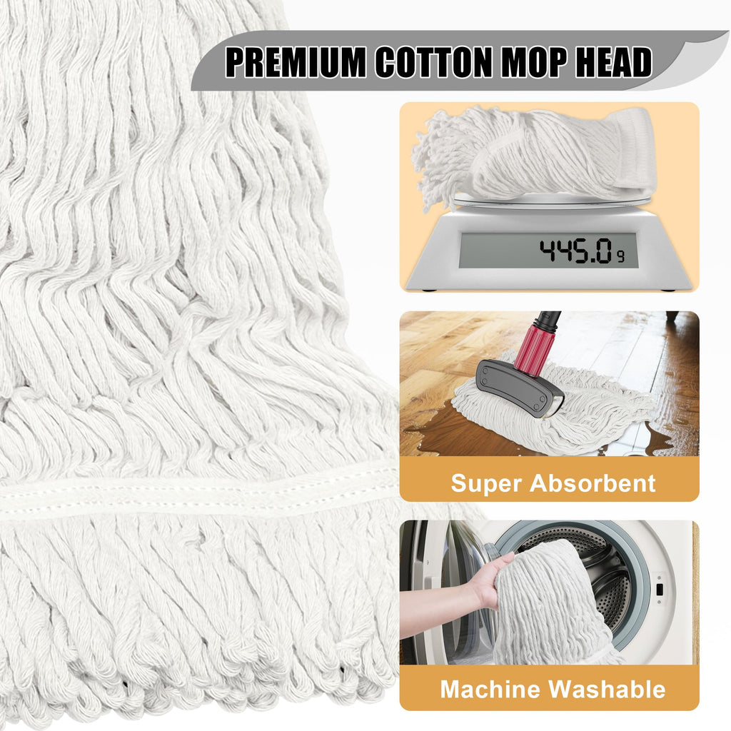 IOPRETTY Commercial Mops for Floor Cleaning - Looped-End Heavy Duty Wet Mop