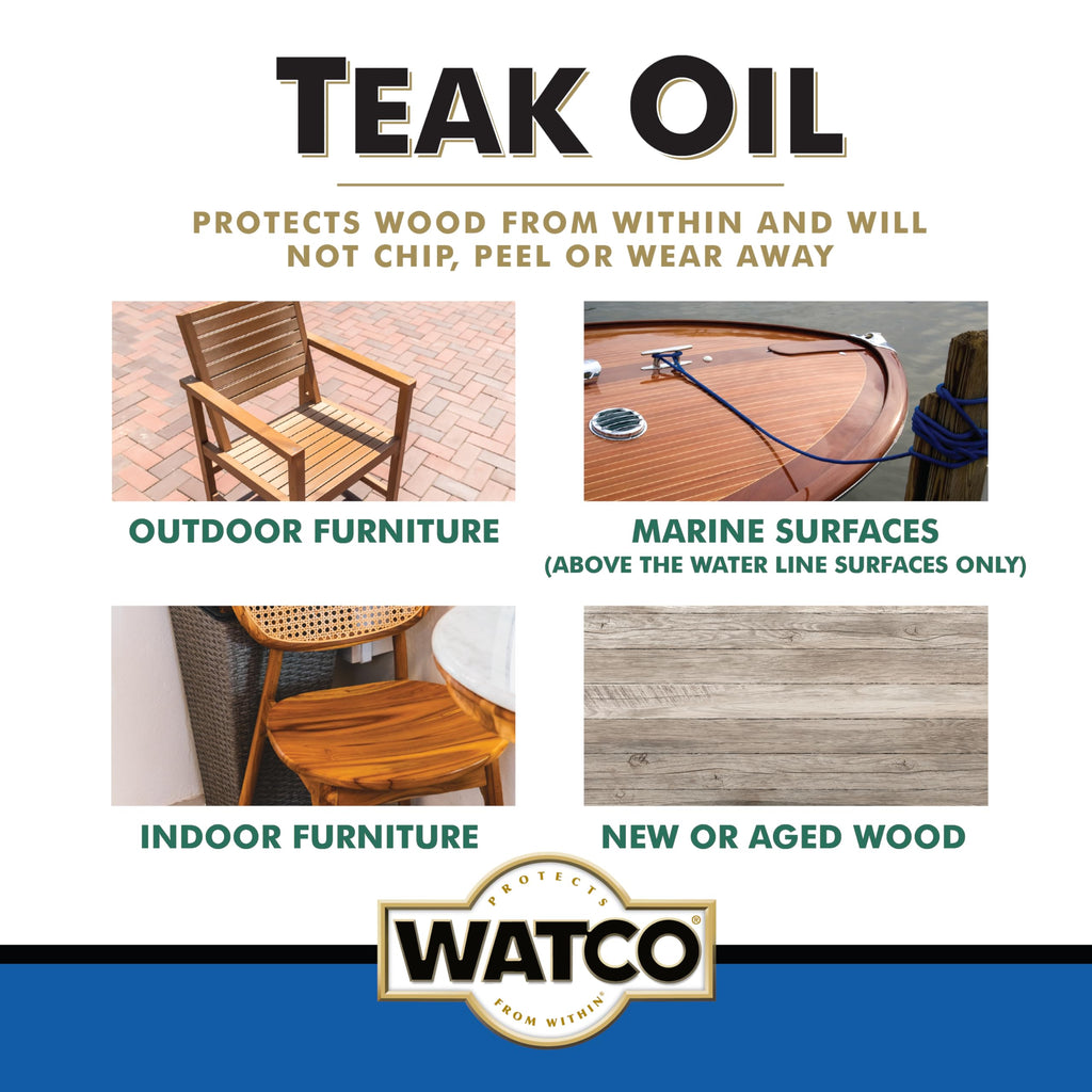 Watco Teak Oil Wood Finish Spray, 11.25 oz, Clear, 6 Pack