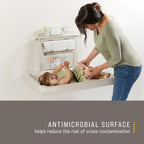 Rubbermaid Commercial Products Horizontal Baby Changing Station, Light Platinum, Wall-Mounted Fold-Down Diaper Change Table with Safety Straps for Restaurants/Hotels/Schools/Airports