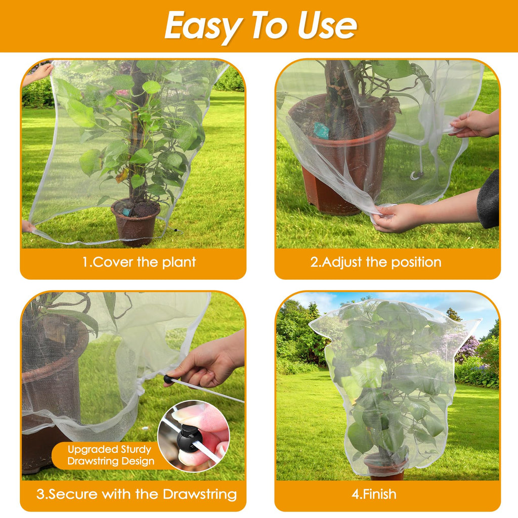 4PCS Insect Bird Barrier Mesh Blueberry Bush Netting Cover Bird Netting
