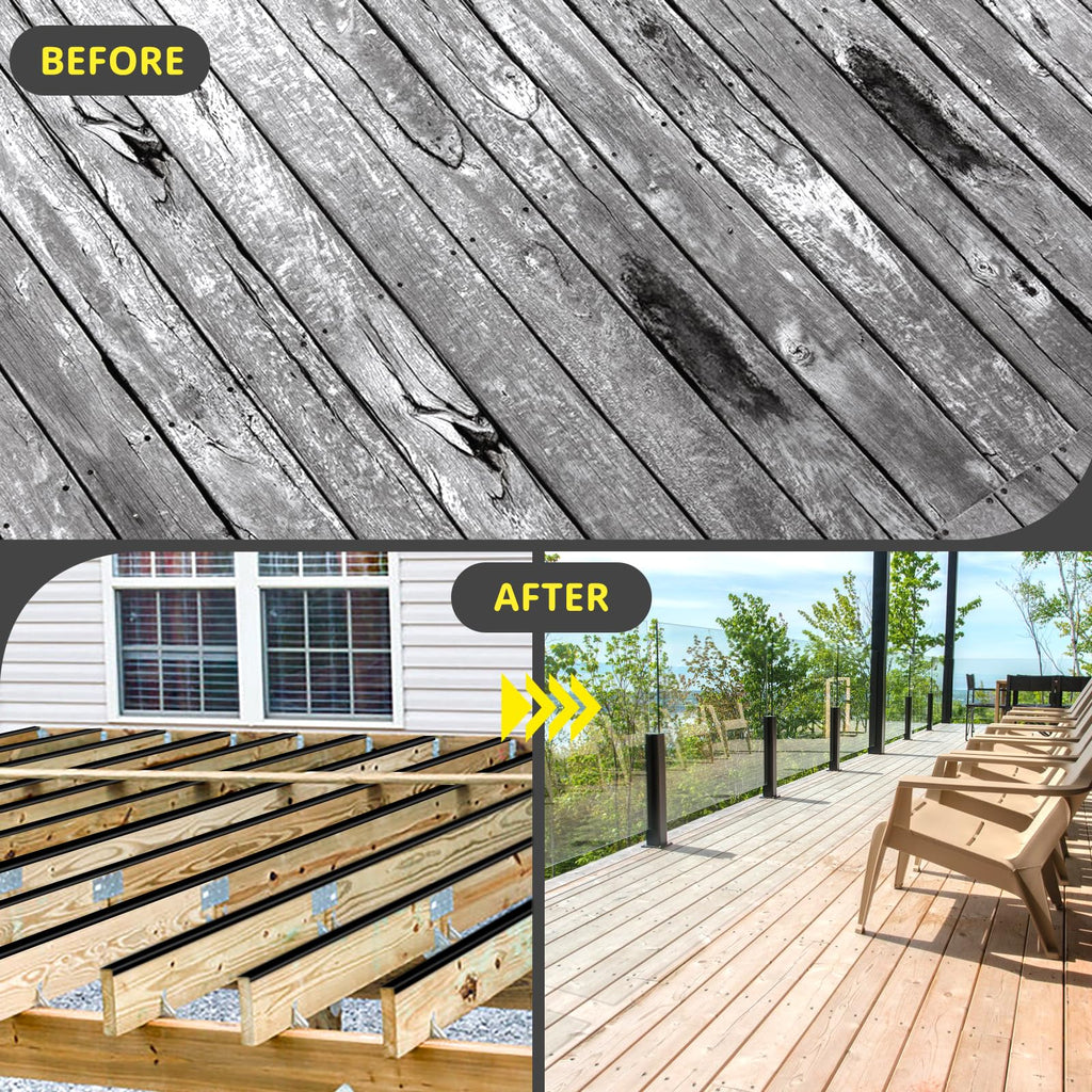 Hanotic Joist Tape for Decking 2'' X 50', 6 Rolls Weather Resistance Butyl Tape, Waterproof and Anti-Corrosion, Self-Adhesive for Wood Joists Decks Beams Roof Extend Deck Life