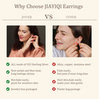 JIAYIQI 2 Pairs 14K Gold Plated Stud Earrings for Women, Minimalist 925 Sterling Silver, Hypoallergenic Small Bar and Dot Ear Studs for Multiple Piercings Jewelry
