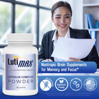 Lutimax Luteolin Complex Powder Brain Supplement with Rutin - Nootropic Brain Supplements for Memory and Focus to Improve Brain Health - Antioxidant Supplement for Immune Support, 100 Servings 2 Pack