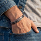 Mens Cross Bracelet Stainless Steel, Bible Verse Religious Christian Gift