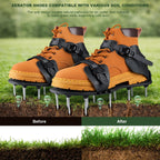 Qdreclod Aeration Shoes for Lawn, Lawn Aerator Shoes for Grass, Stainless Steel Spikes with Adjustable Straps for Garden, Grass Aeration, Floor Paintin