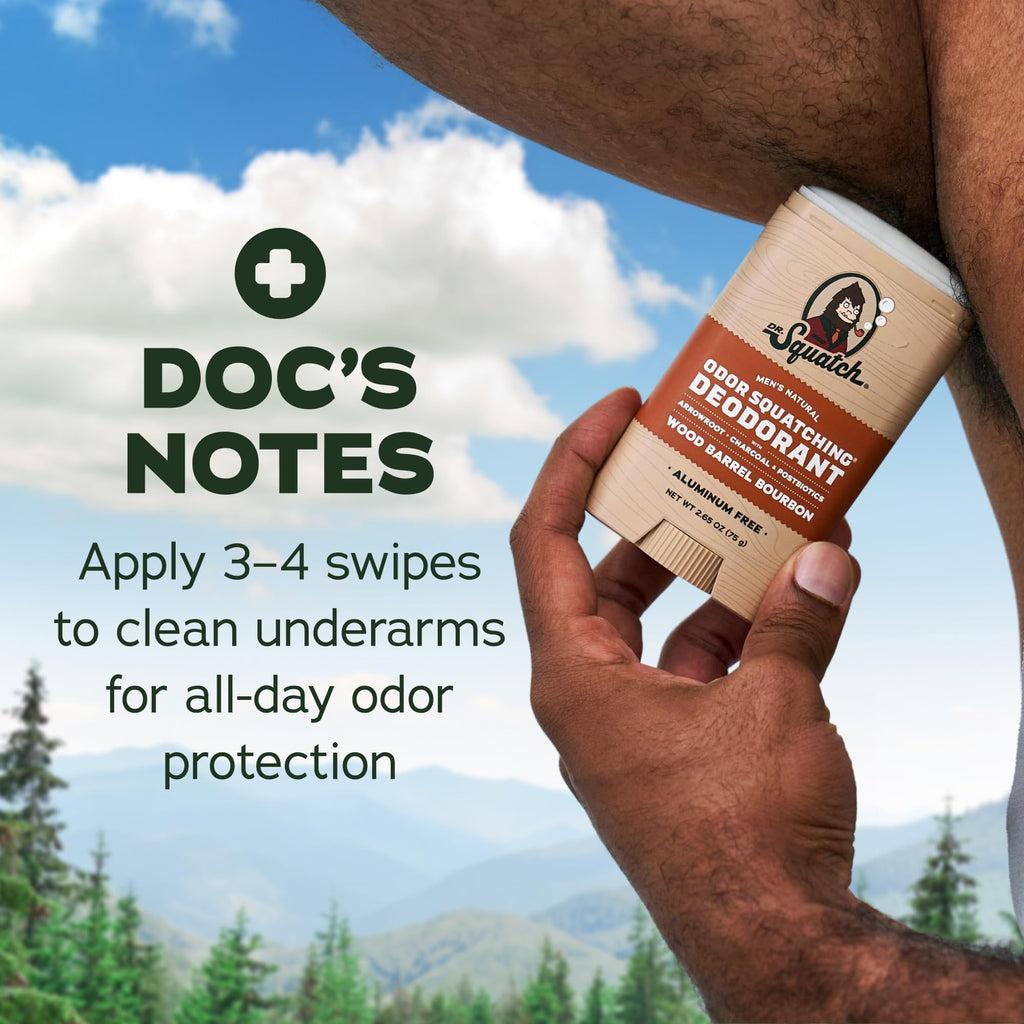Dr. Squatch Natural Men’s Deodorant, Aluminum Free Deodorant Men (3-Pack)