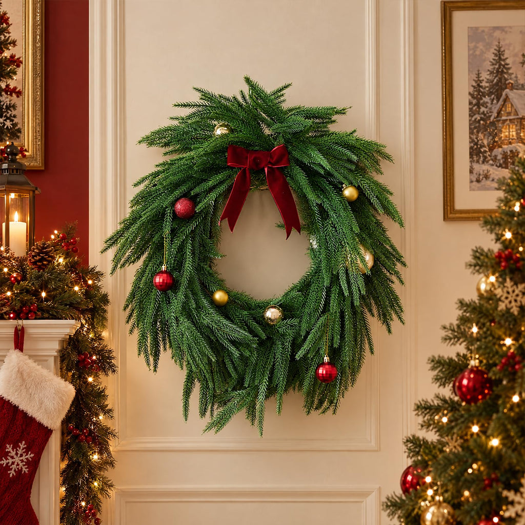 CLEANGOR 2Pcs 6FT Norfolk Pine Garlands for Christmas Decorations Indoor