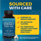 Viva Naturals Omega 3 Fish Oil Supplement for Women and Men - 2500 mg Triple Strength Fish Oil Pills with Re-Esterified Omega 3 Fatty Acids Including EPA, DHA DPA - 120 Pescatarian-Friendly Softgels