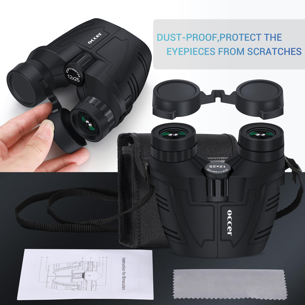 Occer 12x25 Compact Binoculars for Adults and Kids