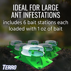 TERRO T1804SR Outdoor Ready-to-Use Liquid Ant Bait Killer and Trap - Kills Common Household Ants - 8 Bait Stations