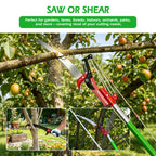 Manual Pole Saw, 27 Ft Tree Pruner with Scissors