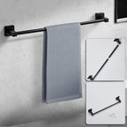 Matte Black Bathroom Hardware Set 4 Pieces,Bathroom Accessories Set Stainless Steel Wall Mounted, Hand Towel Bar, Towel Ring, Robe Towel Hooks,Toilet Paper Holder,Towel Bar Set, 23.6 Inch