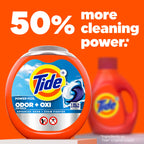 Tide Odor Defense + Oxi Laundry Detergent Pacs, Original Scent, 57 Count, Advanced Odor + Stain Fighter (Pack of 2)