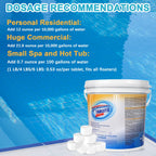Bromine Tablets for Spa Hot Tub, Bromine Tablets for Pools, Pre-Stabilized, Low Chlorine Odor,Great Chlorine Alternative