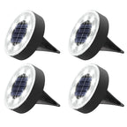 Joomer Solar Ground Lights, 4 Pack 8 LED Solar Lights Outdoor Waterproof IP68 Disc Light Landscape Lighting Garden Light for Patio Pathway Lawn Yard Driveway Walkway(White)