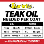 Star brite Premium Golden Teak Oil - Sealer, Preserver, & Finish for Outdoor Teak & Other Fine Woods, 32 oz