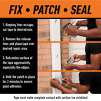 Gorilla Waterproof Patch & Seal Tape, Clear Tape, 4" x 8' (Pack of 1) - Permanent Weather Resistant Seal for Leaks and Repairs