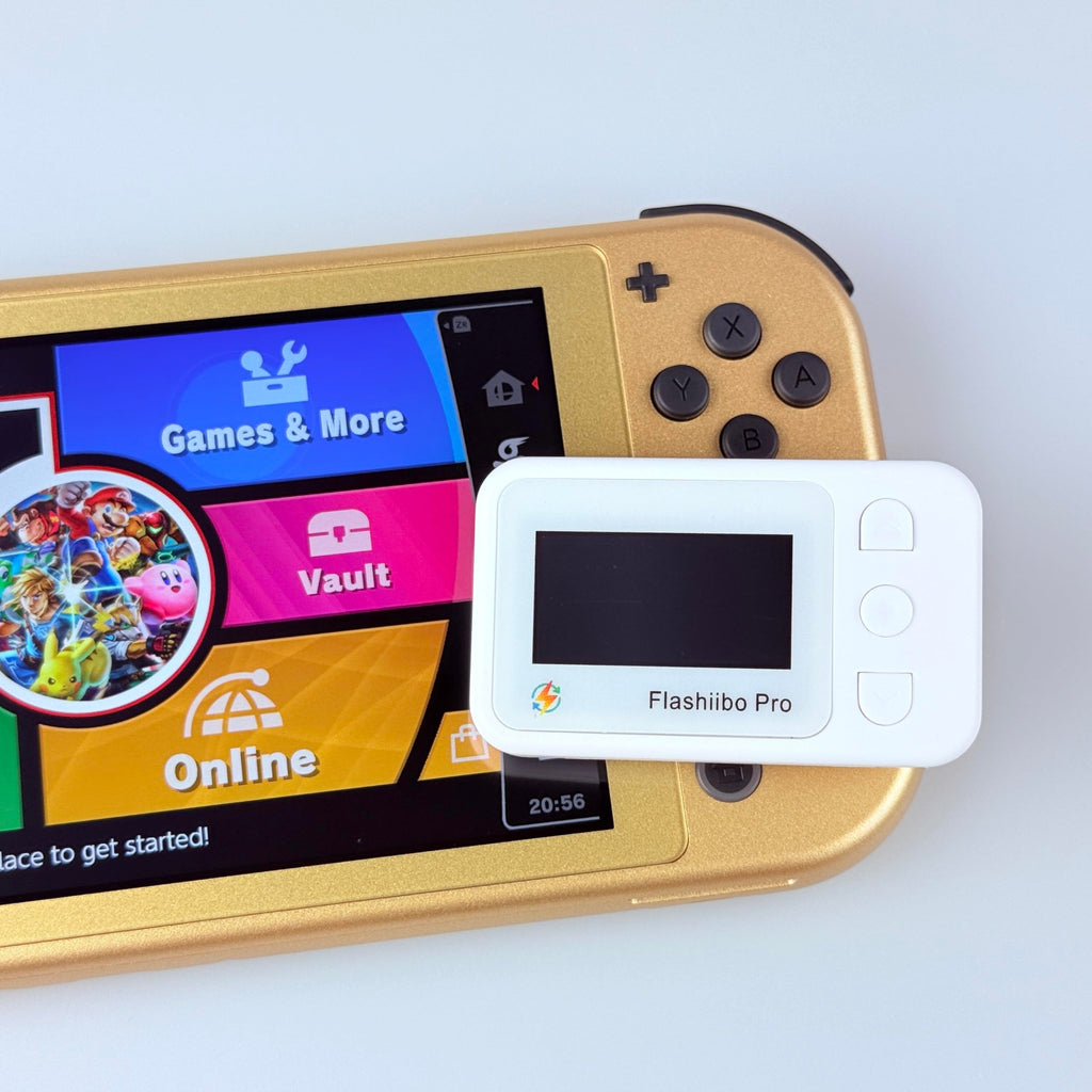 Flashiibo Pro NFC Emulator, NFC Tag Emulator, 3000+ Saves, Unlimited Rewrite, Auto UID Regen, Rechargeable Battery , 1.4" OLED Screen, Compatible with 50+ Games on Switch 1 & 2 (White)