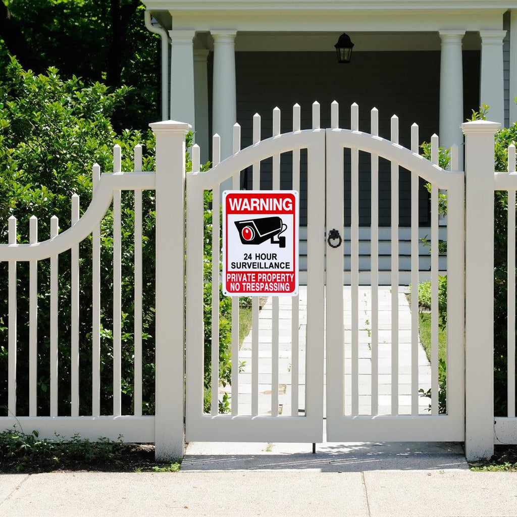 No Trespassing Signs Private Property 2-Pack, 10x7in, Upgraded Enlarged Cam