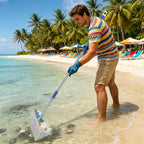 Sand Flea Rake, 65 Inches Long Handle, Stainless Steel Shark Tooth Sifter