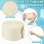 Tondiamo Cotton Tubular Stockinette Gauze Roll Tubular Arm Stocking Elastic Leg Stockinette Tubing Compression Tube Sleeve Bandage for Comfort Wear Sweat Absorbent(4 Inch X 25 Yard)